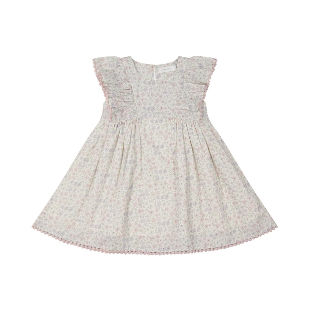 Jamie Kay Girls' Pink Floral Ruffle Sleeve Dress